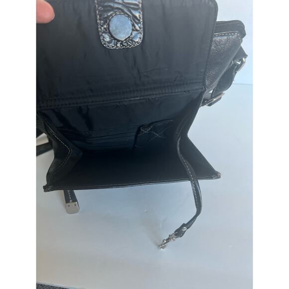 Giani Bernini Black Leather Crossbody Organizer Shoulder Bag Purse - Picture 7 of 13